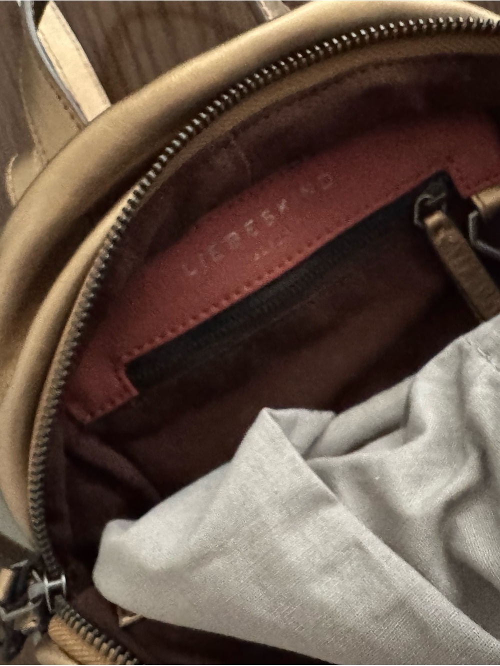 Liebeskind Metallic Bronze Mini Backpack - Picture 3 of 4